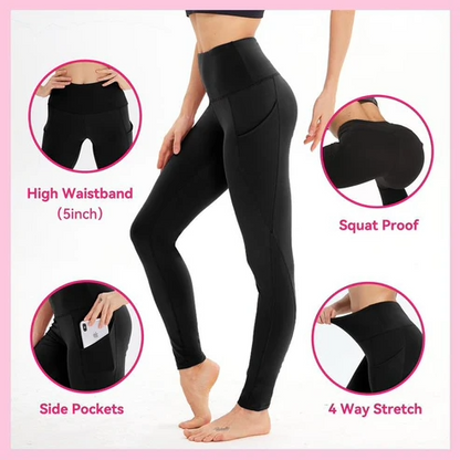 3 PACK TUMMY CONTROL LEGGINGS WITH POCKETS